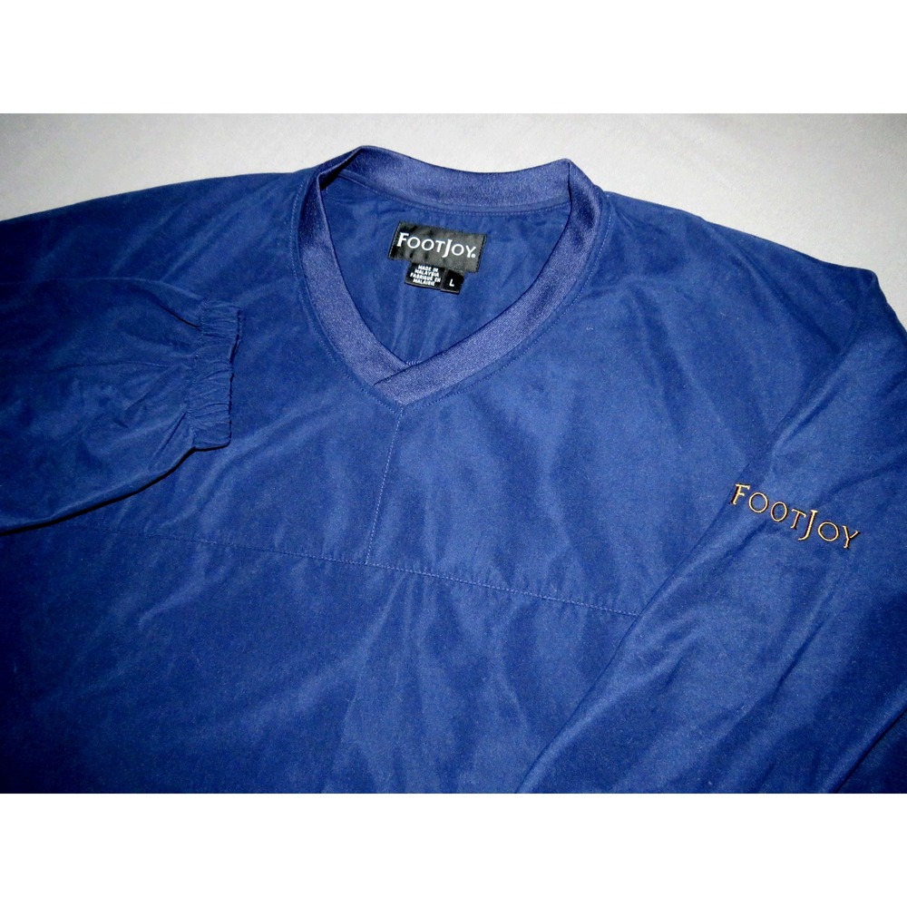 FootJoy Navy Blue Pull Over Microfiber V-Neck Golf Windbreaker‎ Jacket Men's LRG